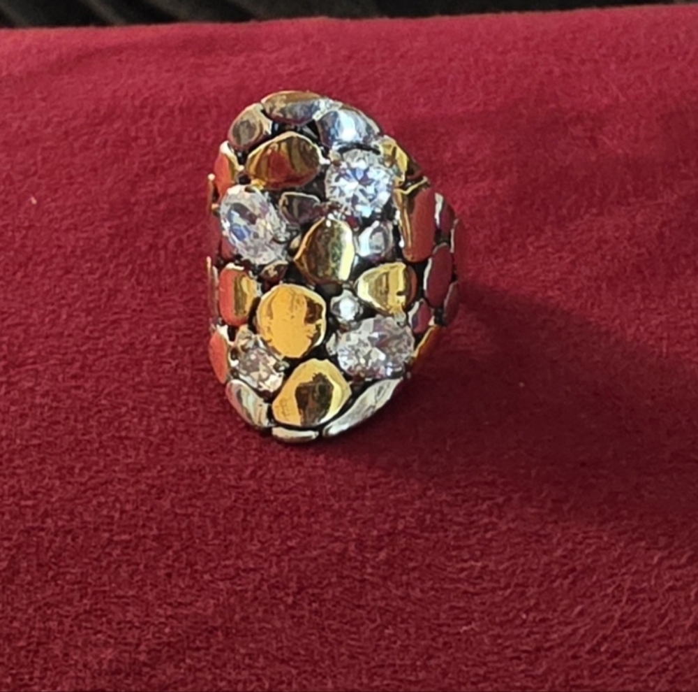 Gold and Sterling Silver Statement Ring